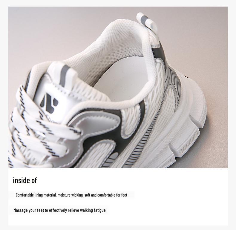 Women's Dad Shoes 2025: Autumn Mesh Breathable Casual Lightweight Running Sneakers with Thick Soles for a Smaller Foot Look