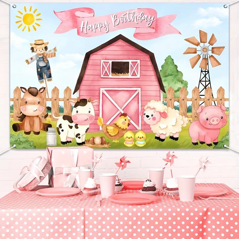 Farm Animal Theme Background, Birthday Party Decoration, Birthday Party Decoration, Cartoon Birthday Celebration Background