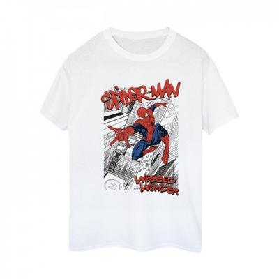 Womens/Ladies Spider-Man Sketch City Cotton Boyfriend T-Shirt