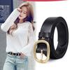 Pure Copper Buckle Ins Style Women'S Belt Women'S Jeans Versatile Internet Celebrities With The Same Simple Fashion Pin Buckle Leather Belt