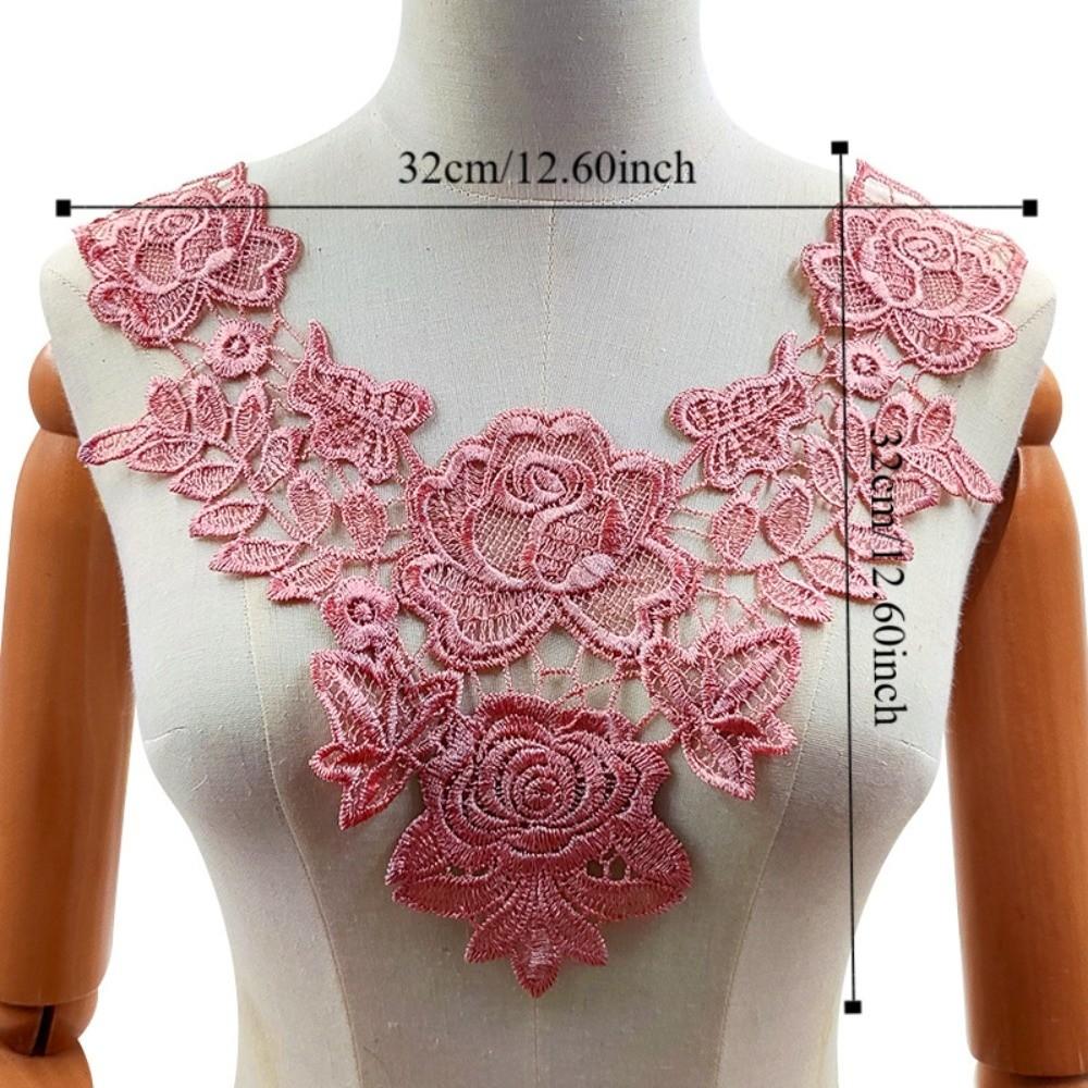 6PCS Fashion Fake Collar Hollow Out Pattern Flower Collar Embroidered Collar  Casual Wear