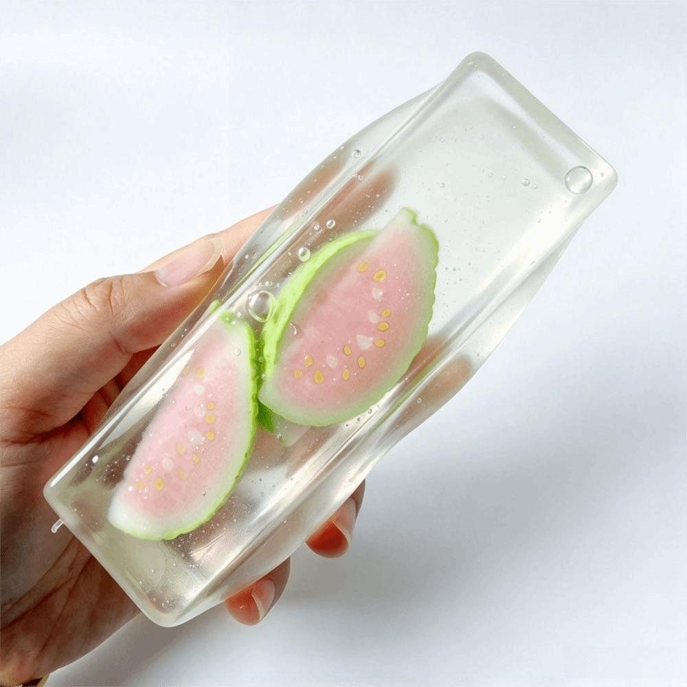 Transparent Fruit Bar Squishy Toy Soft Fruit Bar Fidget Toy Fruit Strip Squeeze Toy Ornament