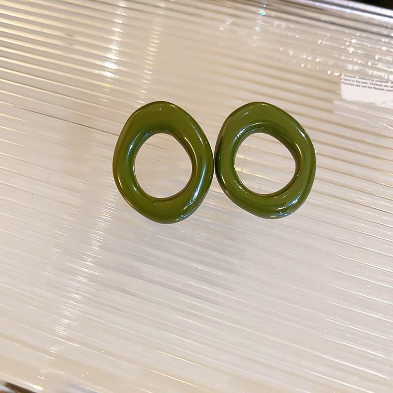 Silver Needle Green Butterfly Flower Pearl Stud Earrings Small Fresh High-end Earrings Earrings Women