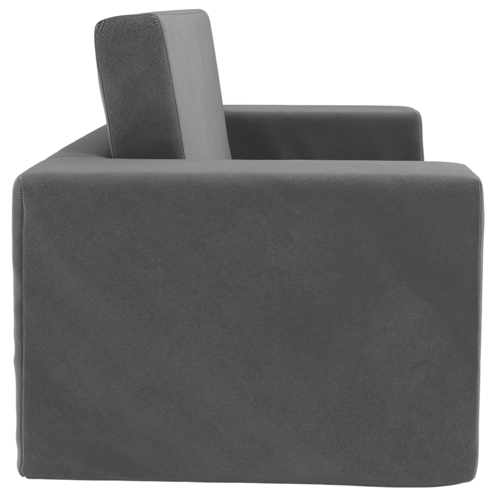 Kids Sleeper Sofa 2 Seater Anthracite Soft Plush