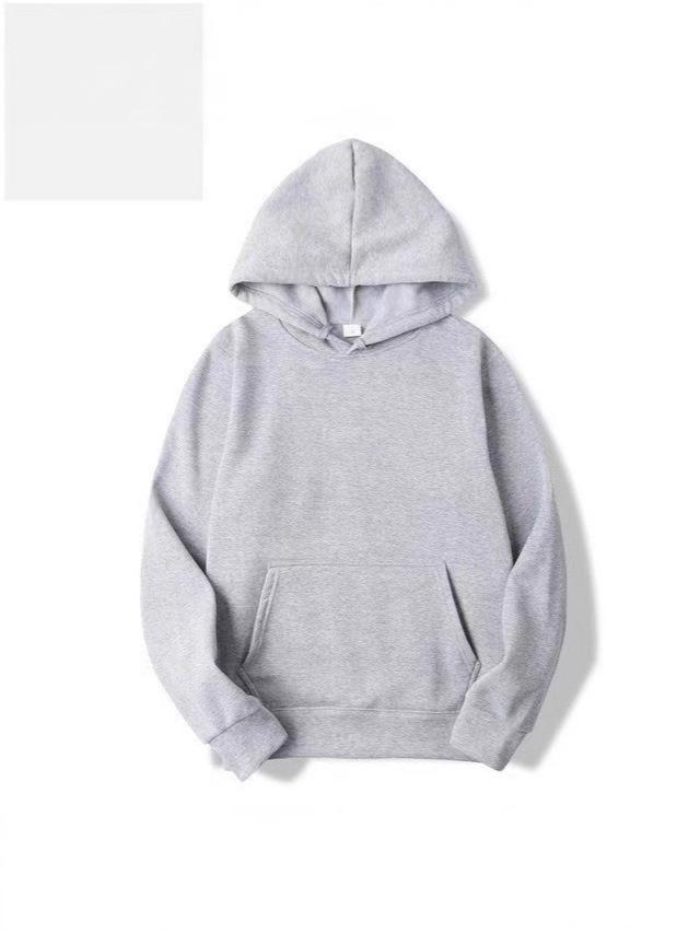 Unisex Solid Color 220g Fabric Hooded Sweatshirt - European Size, Loose Fit, Trendy Casual Hoodie.