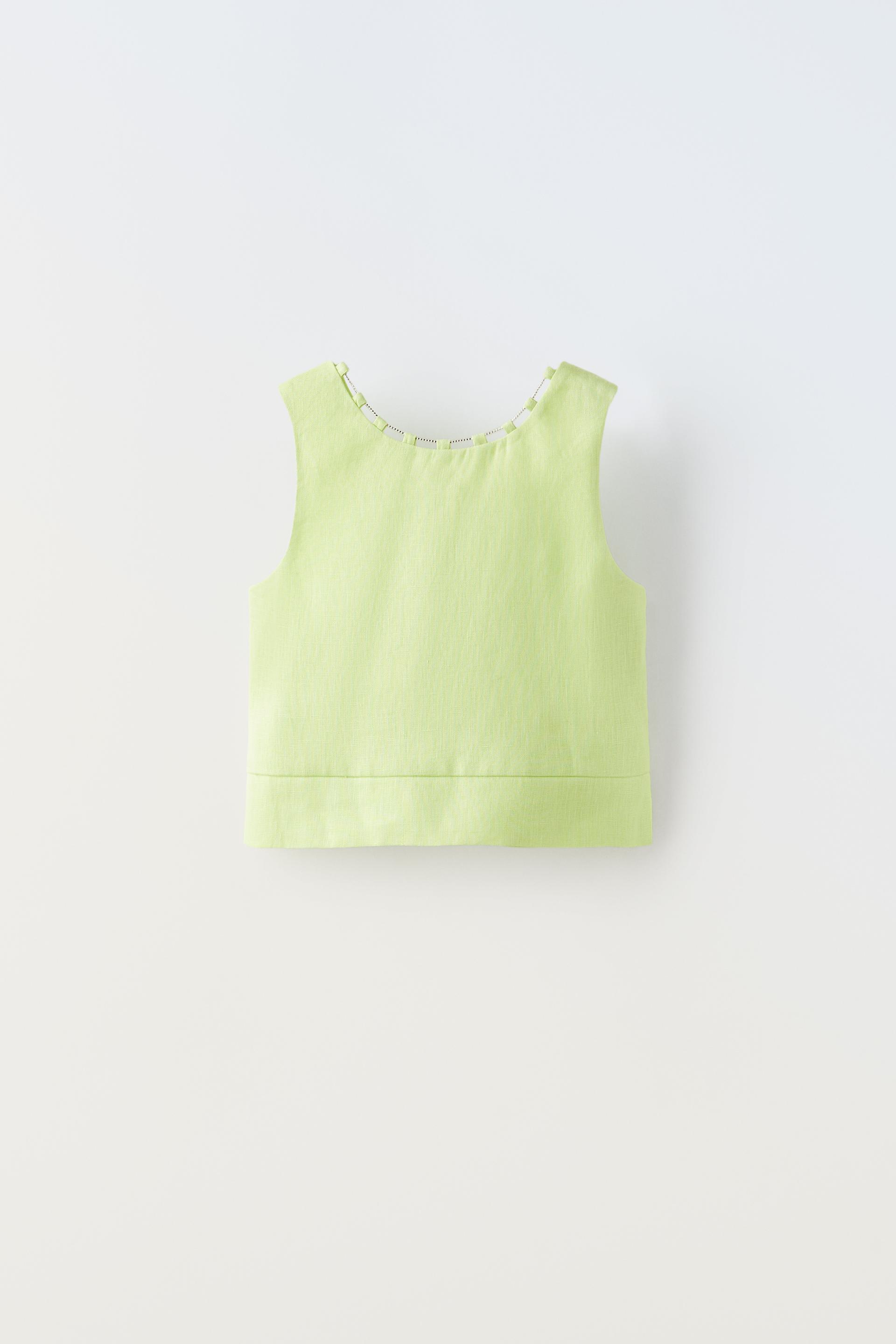 

Блестящий льняной топ