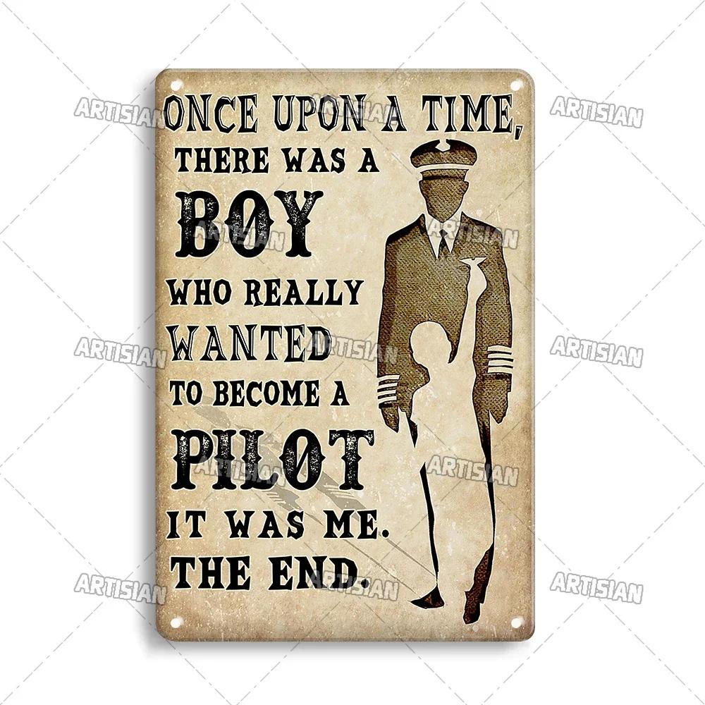 

Künstlicher männlicher Pilot und Flugzeug dekorative Platte Vintage Metall Poster Mann Höhle nach Hause Wand dekor Zeichen 20x30cm（7.8x11.8inch）