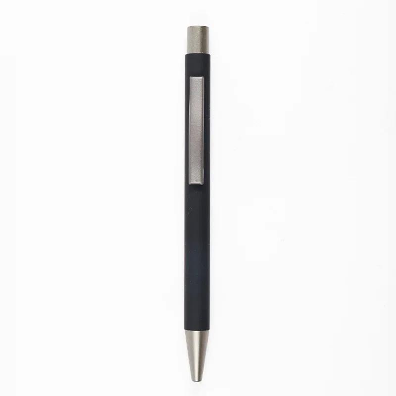 50pcs Metal Ballpoint Pen Advertising Pen Rubber Texture Custom Logo Text Engraving Laser Engraving Customizable Name Logo Pen