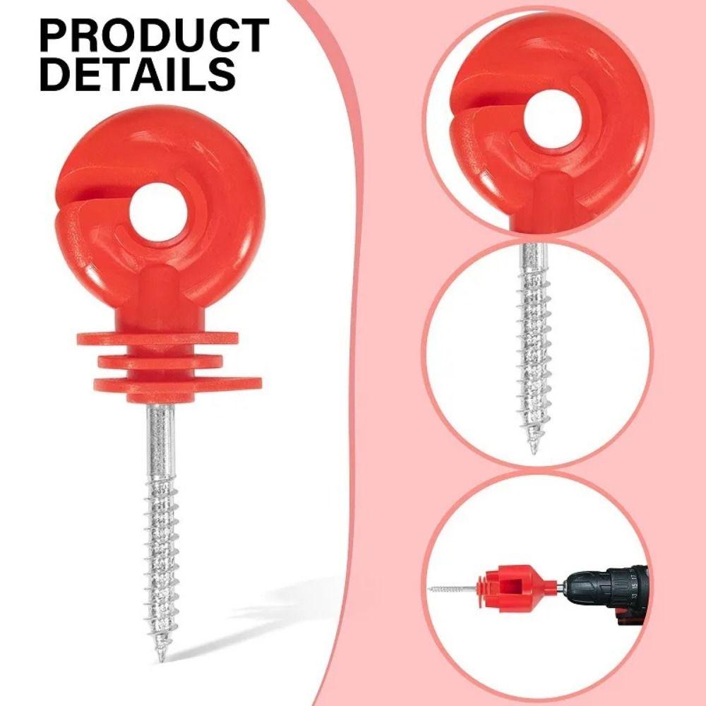 100Pcs Angled Slot Wood Post Screw Screw-In Electric Fencing Insulators Electric Fence
