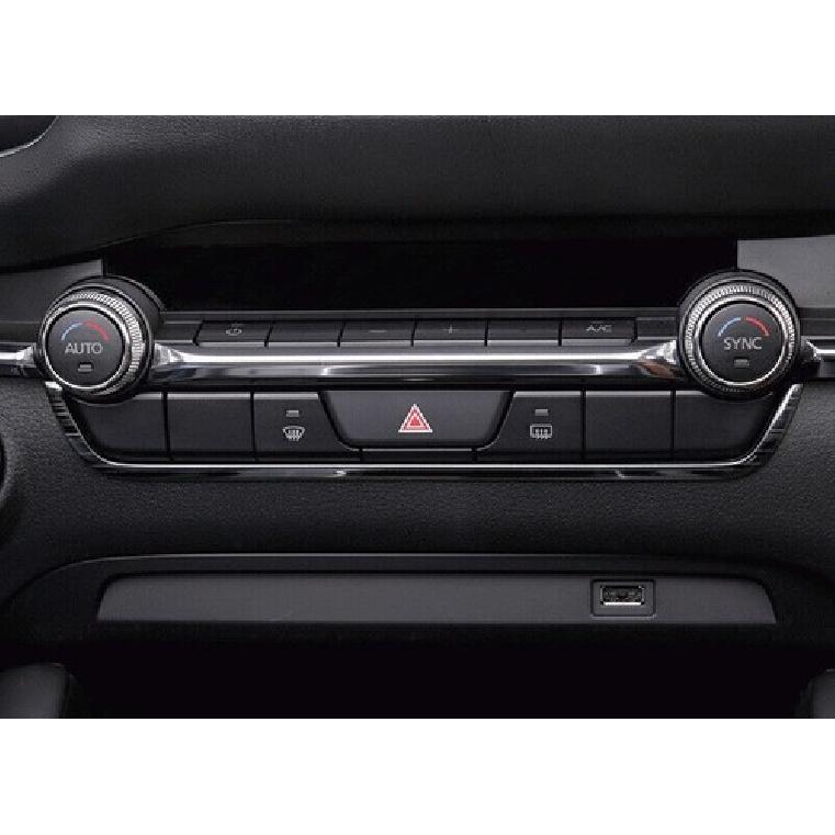 For Mazda 3 Axela 2019-2024 Black Titanium Center Console AC Switch Strip Trim