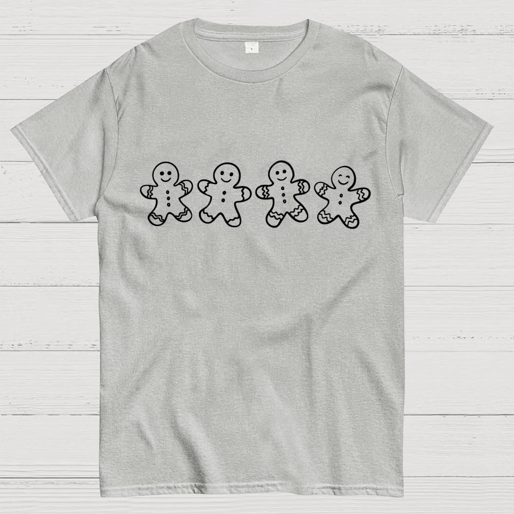 Christmas Gingerbread Cookies Cotton Summer Casual Cool Loose T-Shirt