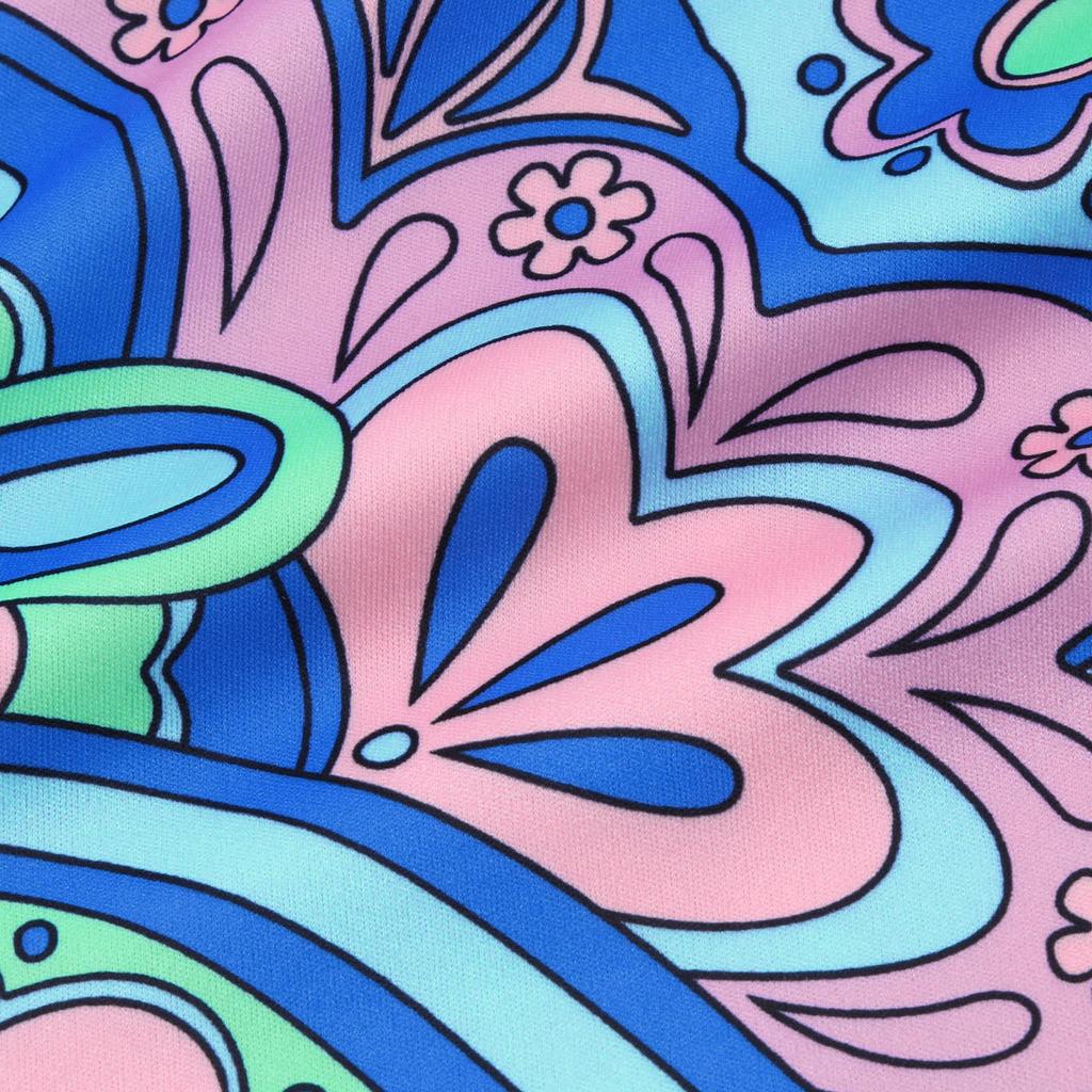 Women's Spring And Autumn Floral Print Yoga Leisure Elastic Waist Flared Pants