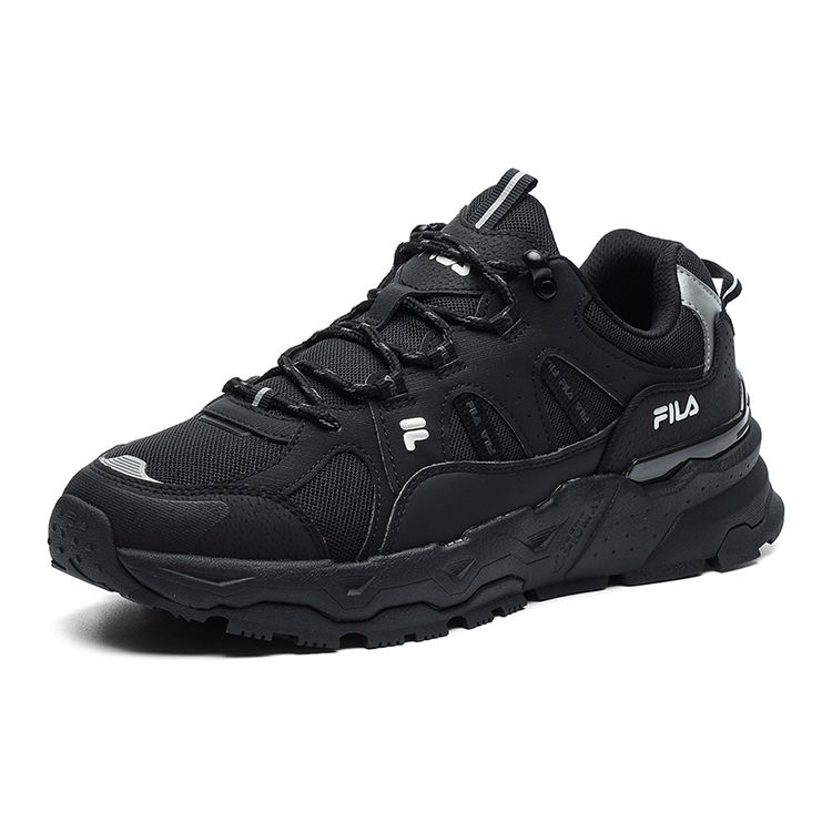 Fila Heritage Stream Retro Fabric Synthetic Leather Low-Top Training Running Shoes Women Sneaker Black F12W144127FBK