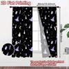 Set Of 2 Flat Printing Curtains Without Rod Halloween Magic Elements April Fools Is Day Festival Fashion Prints Light Curtain Polyester
