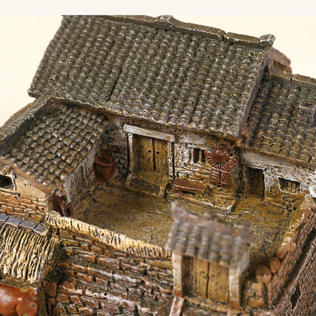 Looking Miniature House Ornament | HandPainted, with Tiled Roof, for serving tray