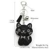 Black Cute Kitty Bowknot Keychain For Women Men Rhinestone Tassel Female Bag Decoration Cat Animal Keyring Jewelry Gifts