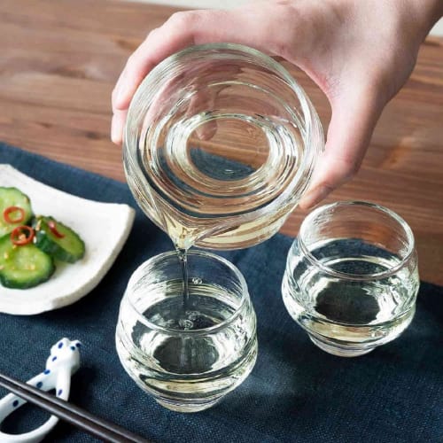 Toyo Sasaki Glass Sake Glasses, 100ml, Set of 6, Made in Japan, Dishwasher Safe, Suitable for Commercial Use, B-40103-JAN