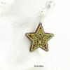 European & American Christmas Wooden Double-Layer Glue Leather Earrings with Hollow Design