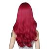 Wine Red Middle Part Wavy Wigs  Realistic Cosplay Costume Wigs For Travel Celebrations Weddings