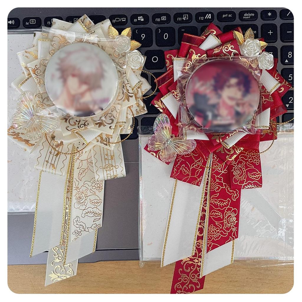 YUYAKESHI Rosette for Can Badges Ita Bag Handmade Ribbon Ita Bag Decoration Accessories Ita Bag Rosette Decoration for Badges Green Long Short Tail