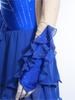 Womens Figure Skating Leotard Dress Ruffled Trim Rhinestones Tiered Chiffon Hem Skirt