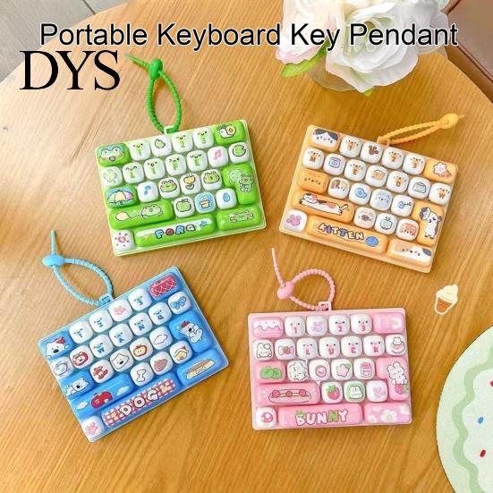 Portable Keyboard Key Pendant Mechanical Fidget Keychain Toy, 26 Tactile Analog Keys Decompression Switch Feel Stress Relief for Backpacks And Wallets