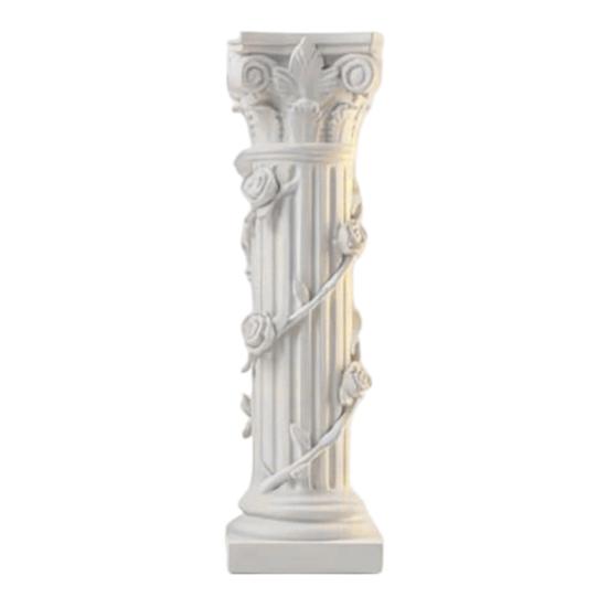 White Corinthian Column Ornament, 3D Printed Flower Vine Column Statue, Roman Column Desktop Ornament for Home Desk Shelf Decor