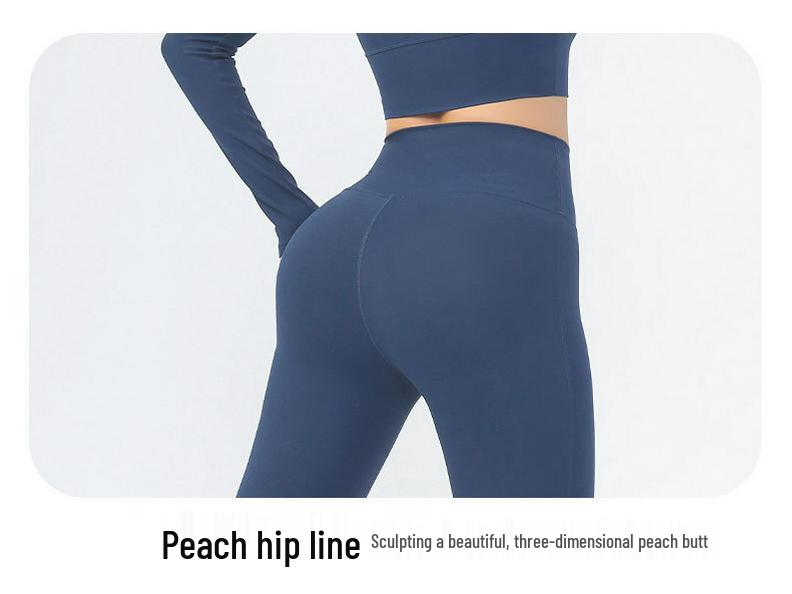 High-Waist Yoga-Hose mit Nude-Gefühl: Schnelltrocknende Micro-Flare Weitbeinige Hose mit Pfirsich-Po-Lifting für Damen