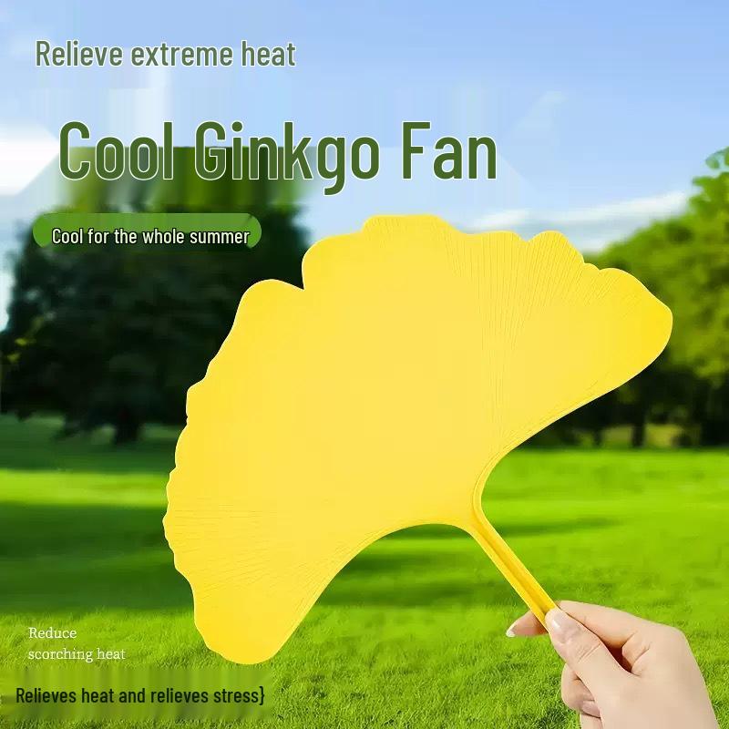 **Ginkgo Leaf Portable Hand-Crank Fan 2026: Stylish, Anti-Drop, Compact Cool Palm Leaf Design**