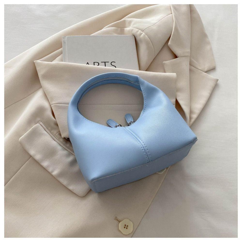 Candy Color Underarm Bag Small Bag Crescent Bag Casual Pu Leather Handbag  Students