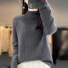 Autumn/Winter Thick Wool Pullover: Half-High Neck, 7-Gauge, Long Sleeve Knit Base Layer Sweater.