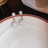 Elegant French Silver Needle Pearl Stud Earrings - Simple and Versatile Design