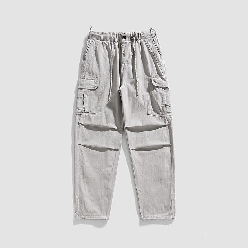 

Overalls men s loose straight trendy outdoor sports casual trousers trendy brand men s pants wear-resistant and dirt-resistant XXL абрикосовый