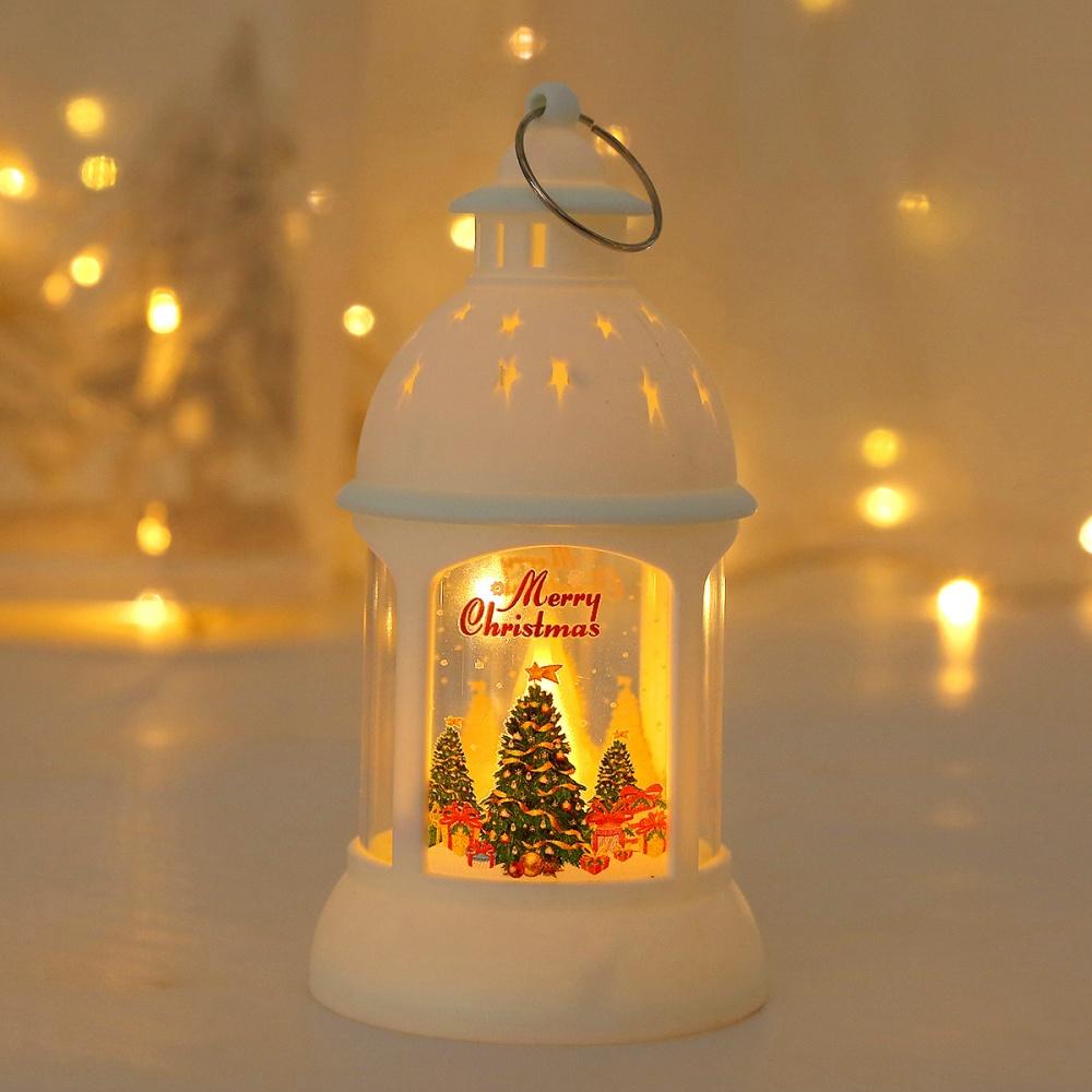 Christmas Desktop Ornaments Mini LED Night Lamp Portable Handle Electric Santa Claus Merry Christmas Lantern New Year Gift