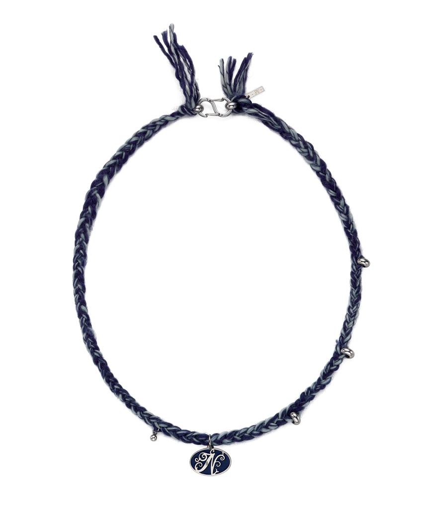 Nff Braided Charm Necklace-Blue
