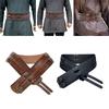 Embossed PU Leather Belt Renassance Medieval Buckle Belt Viking Wide Belt Norse Cosplay Belt Halloween Men Costume