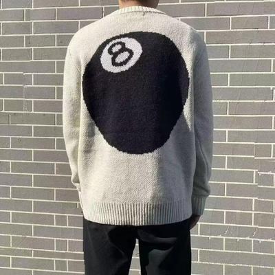 Męski modny sweter z moheru w stylu vintage Czarna Ósemka