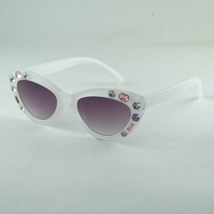 Personalized Diamond-Set Children S Sunglasses, Exquisite Cat S Eye Sunglasses, Rhinestone Children S Trend Ink