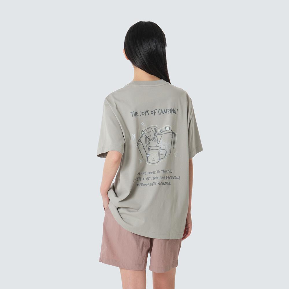 [Snowpeak] Aerocool Mug Graphic Short-Sleeve T-Shirt Gray (S26MUFTS74)