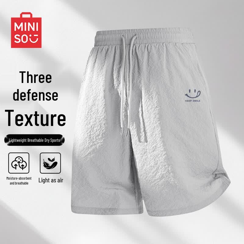 MINISO Men s Summer Seersucker Three-Proof Casual Shorts 3XL