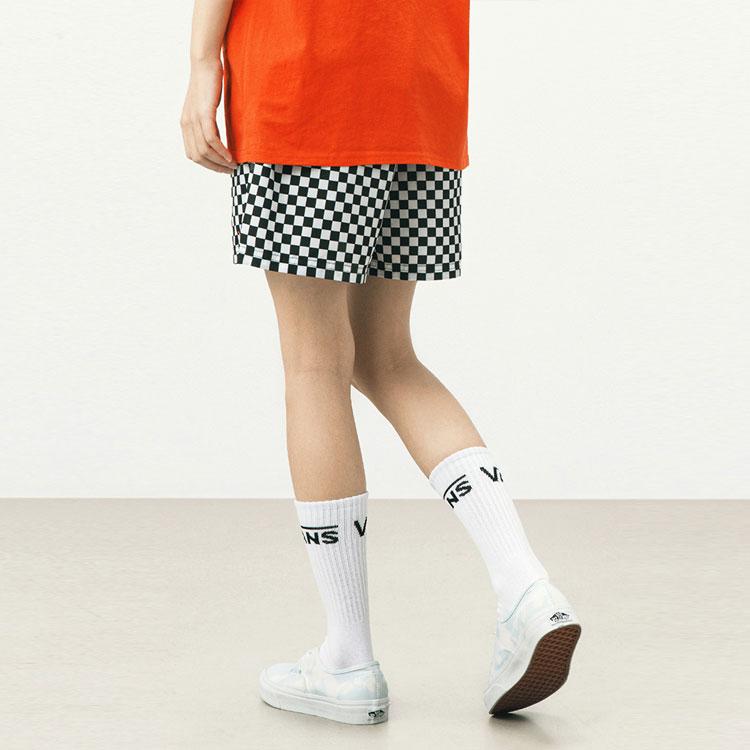 Vans Black And White Checkerboard Print Woven Casual Shorts Women Shorts VN0A5DTQ705