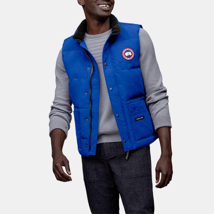 Canada Goose Freestyle Series Duck Down Red Label Solid Waterproof Logo Stand Collar Zipper Lightweight Down Vest Unisex vests Blue 4154MPB-64