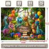 Cute Dinosaur Happy Birthday Backdrop Kids Jungle Theme Party Photography Background Banner for Boys Birthday