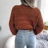 Damen Strickpullover Rollkragen Laterne Langarm Pullover Herbst Winter Strickware Tops