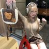 Plush Teddy Bear Printed Brown Backpack Outdoor Cute Casual Fashion Handbag