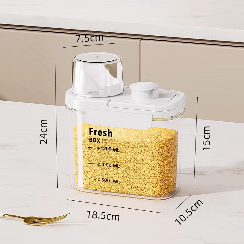 Vzduchotěsná skladovací nádoba odolná proti vlhkosti na obilí, cereálie, krmivo pro domácí zvířata, rýži a čaj