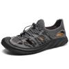 Leather sandals men's summer soft bottom with holes mesh bag head beach sports casual shoes large size breathable hole shoes tide
