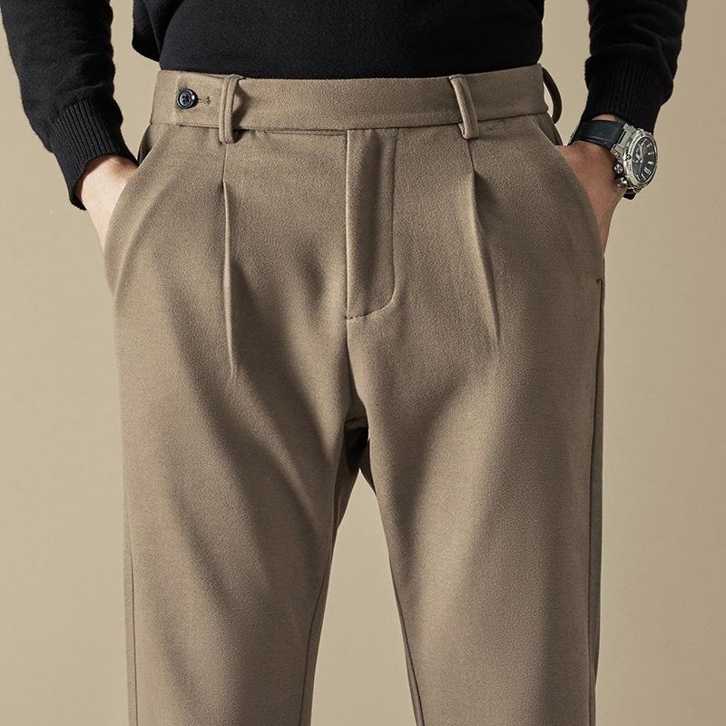 Spring and Autumn Korean Version of Men's Casual Pants Loose Straight Woolen Men's Pants Autumn and Winter Versatile Light and Ripe Wind-drape Small