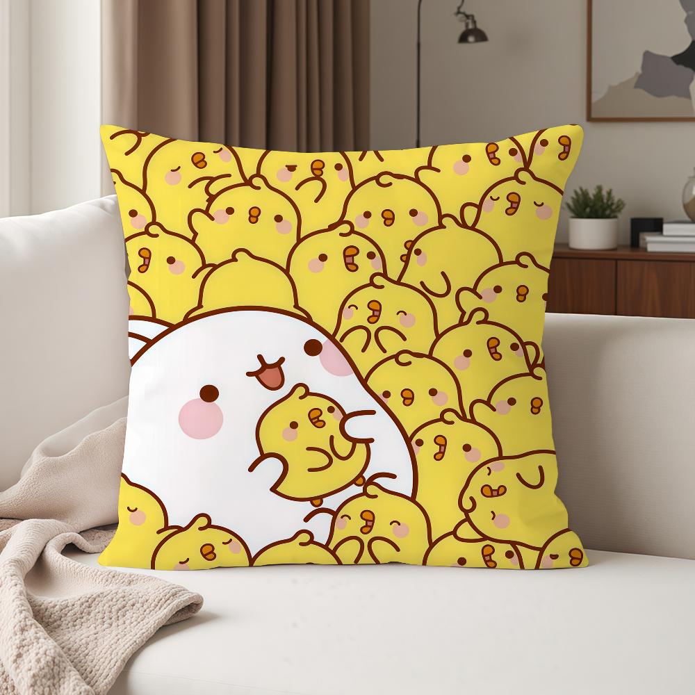 Cartoon Cute Mmolangs Pillow Case Suitable For Bedrooms Living Rooms Cars Home Decoration