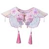 Traditional Chinese Style Pearl Beaded Tassels False Collar Embroidered Butterfly Flower Small Cloud Shoulder Shawl Wrap